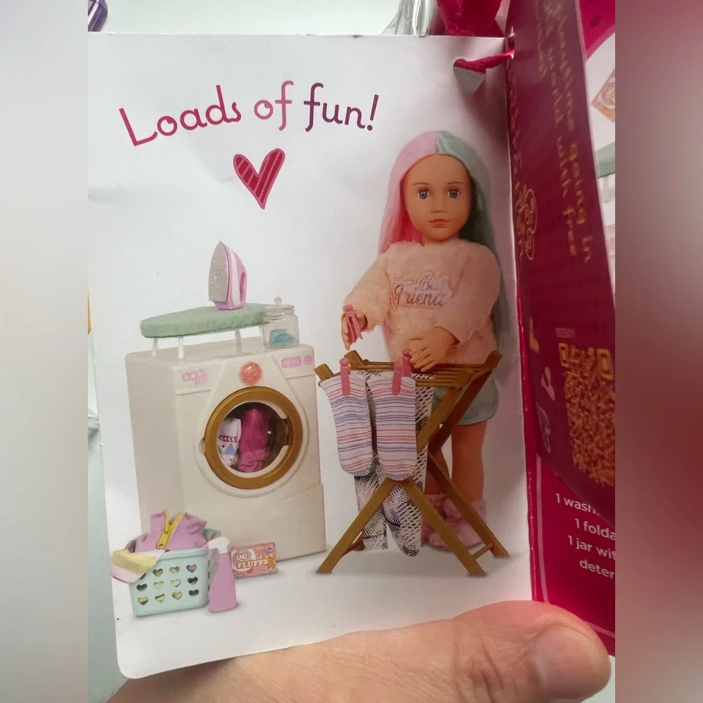 Our Generation Laundry Day Washing Machine Dollhouse Accessory Set for 18